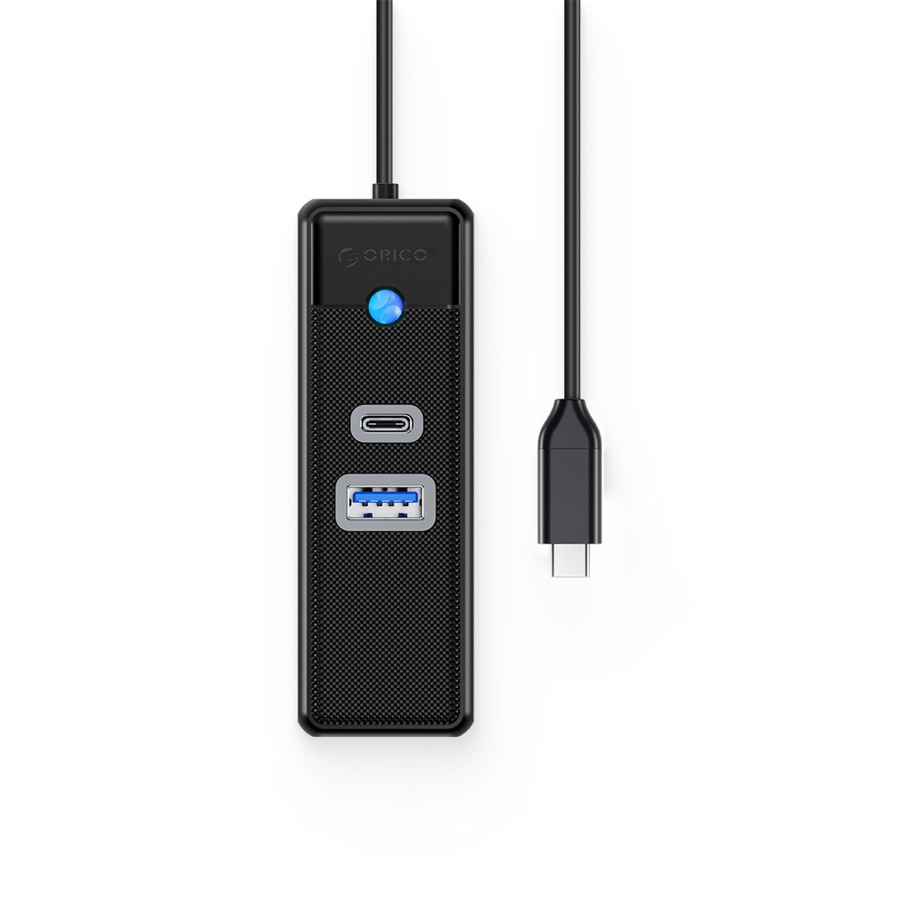 Orico PWCUR-C3 3-port USB hub 1x USB-A 3.0 1x USB-C 3.0 1x RJ45 Gigabit Ethernet 1.8 m - black - imagine 2