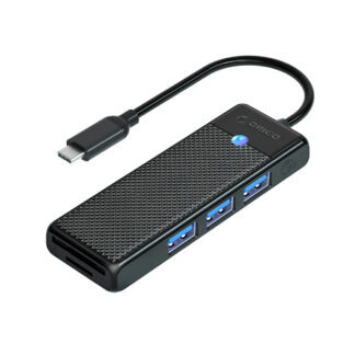 Orico PAPW3AT-C3 USB Hub 4-port 3x USB-A 3.0 with microSD/SD card reader 0.15 m - black
