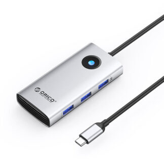 Orico PW11 6in1 USB-C Docking Station 3x USB-A 3.0 1x USB-C PD 100W 1x HDMI 4K 30Hz 1x RJ45 2.5G Ethernet - Silver