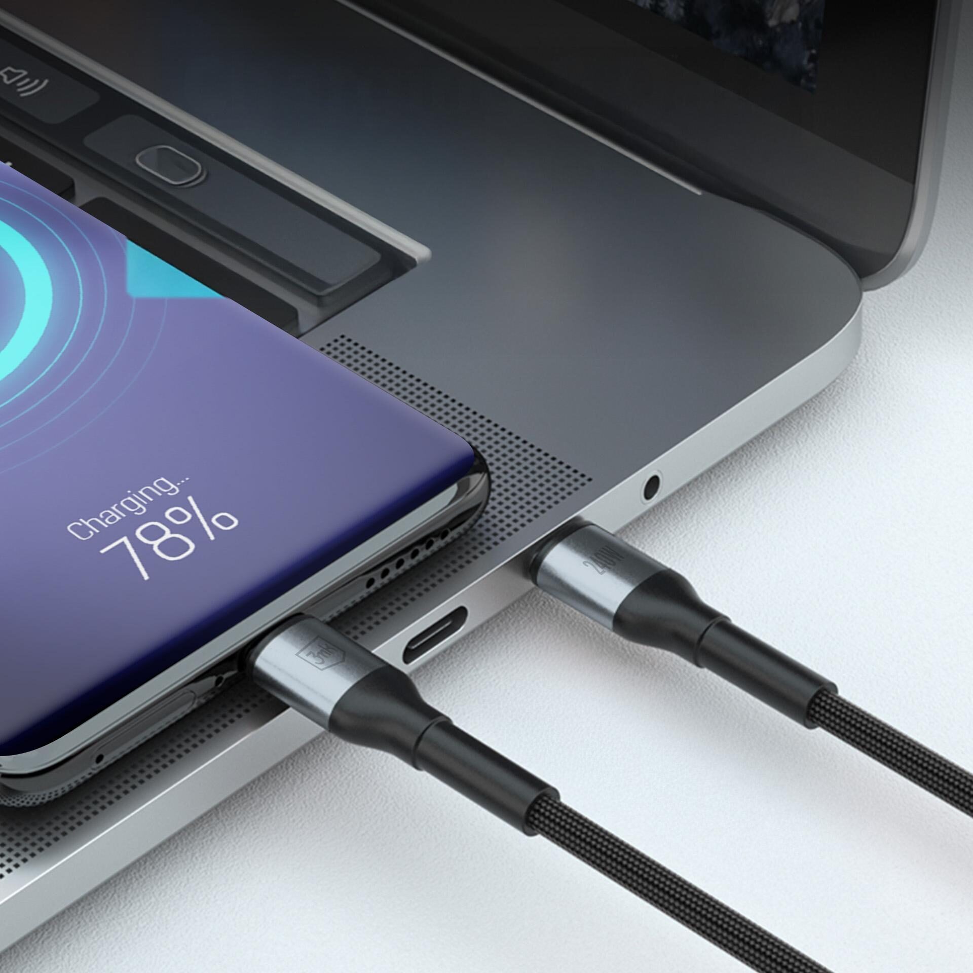 3mk Hyper Cable N-SERIES USB-C / USB-C 1m PD 3.0 QC 3.0 48V / 5A 240W - black - imagine 3