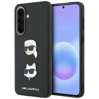 Case Karl Lagerfeld w/ Karl&Choupette Heads Pins&Logo na Samsung Galaxy A57 5G - black