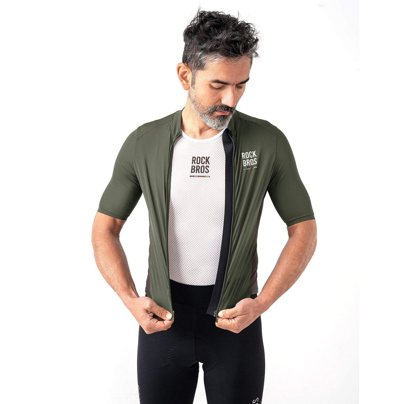 Rockbros 15220004002 ROAD TO SKY men's cycling jersey short sleeve S - green - imagine 5