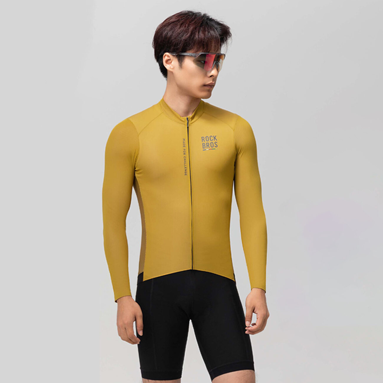 Rockbros 15120015025 ROAD TO SKY men's long sleeve cycling jersey L - yellow - imagine 2