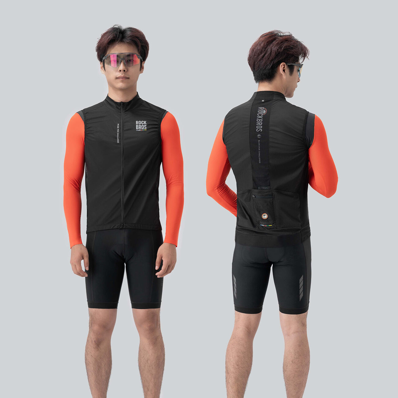 Rockbros TLMJ003-01 ROAD TO SKY men's lightweight breathable cycling vest L - black - imagine 2