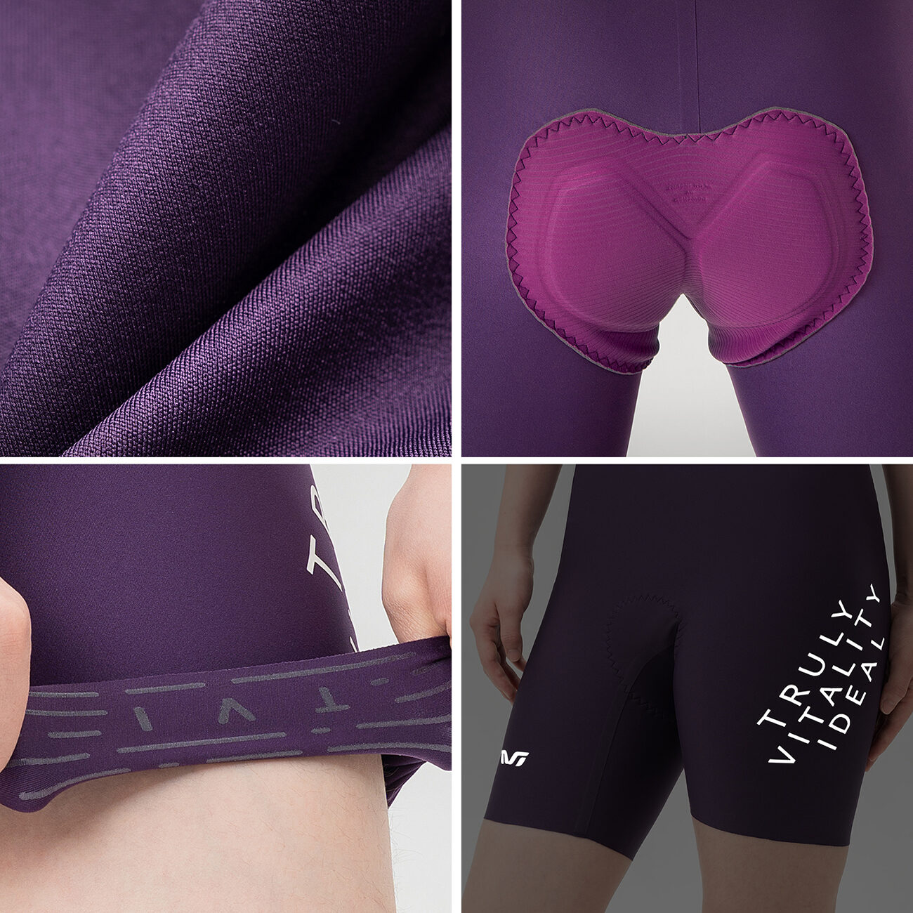 Rockbros YDDK017-1 TVI Women's Cycling Shorts with Bib and Pad Size S - Purple - imagine 4