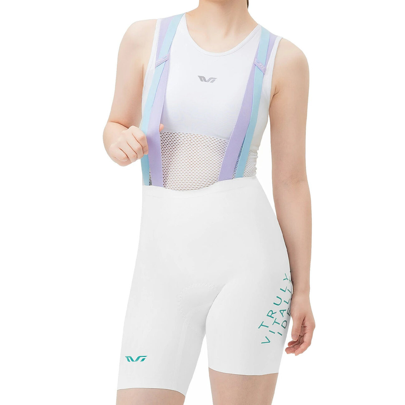 Rockbros YDDK017-1 TVI Women's Cycling Shorts with Bib and Pad Size S - White - imagine 2