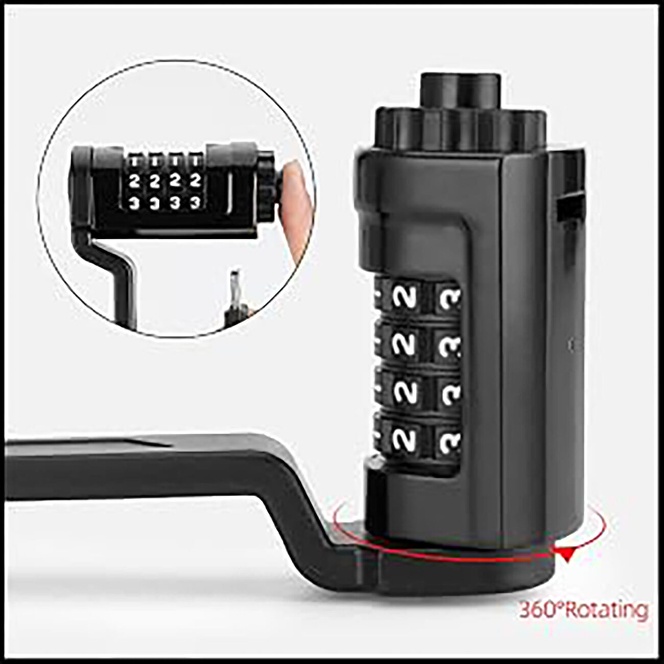 Rockbros LFCXR0085 Folding Bike Lock with Combination - Black - imagine 6