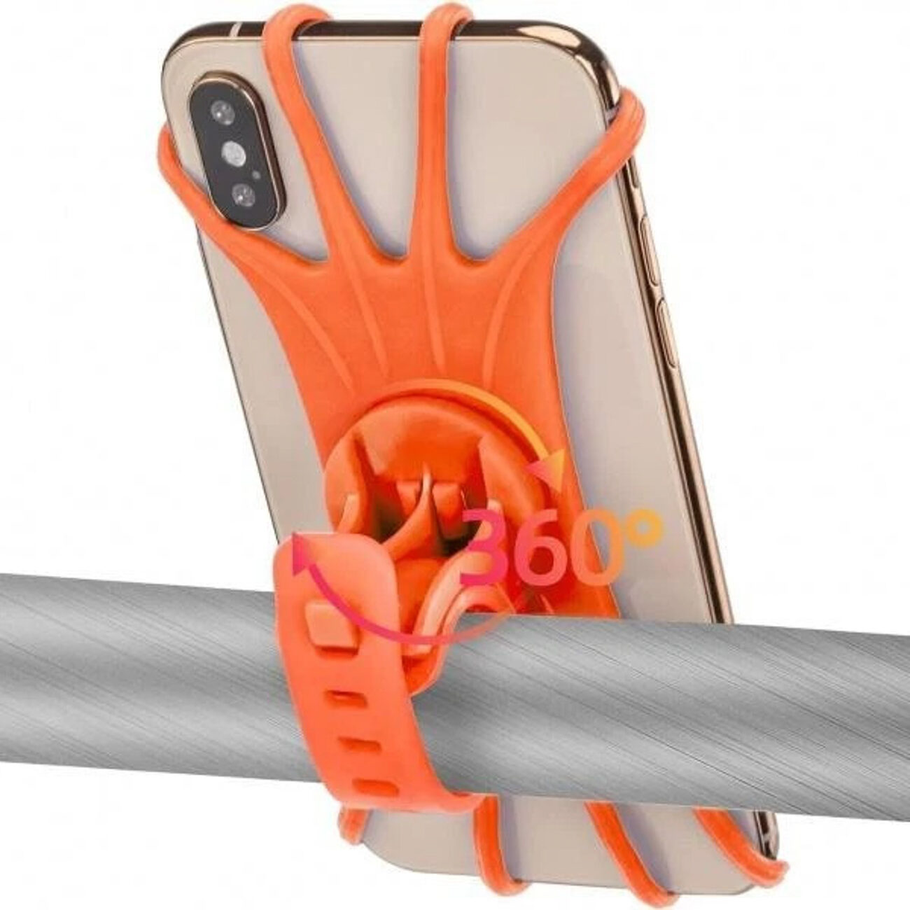 Rockbros LF436 Handlebar Clamp Phone Holder - Orange - imagine 2