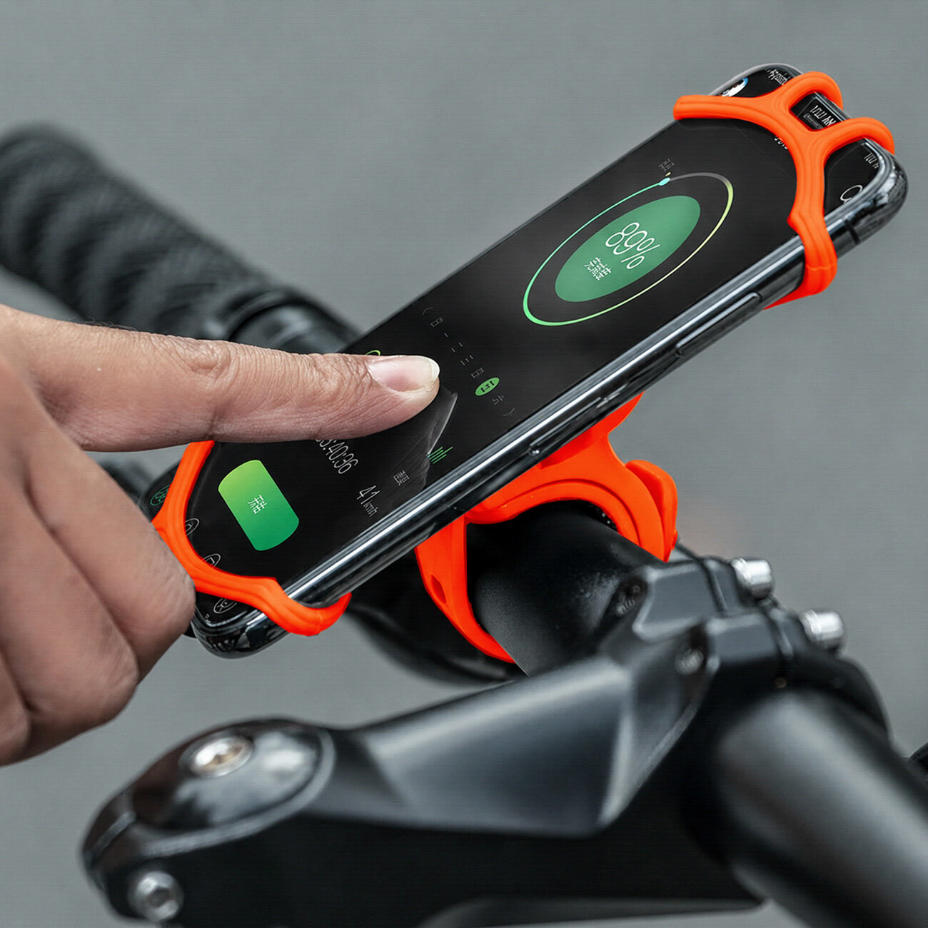 Rockbros LF436 Handlebar Clamp Phone Holder - Orange - imagine 4