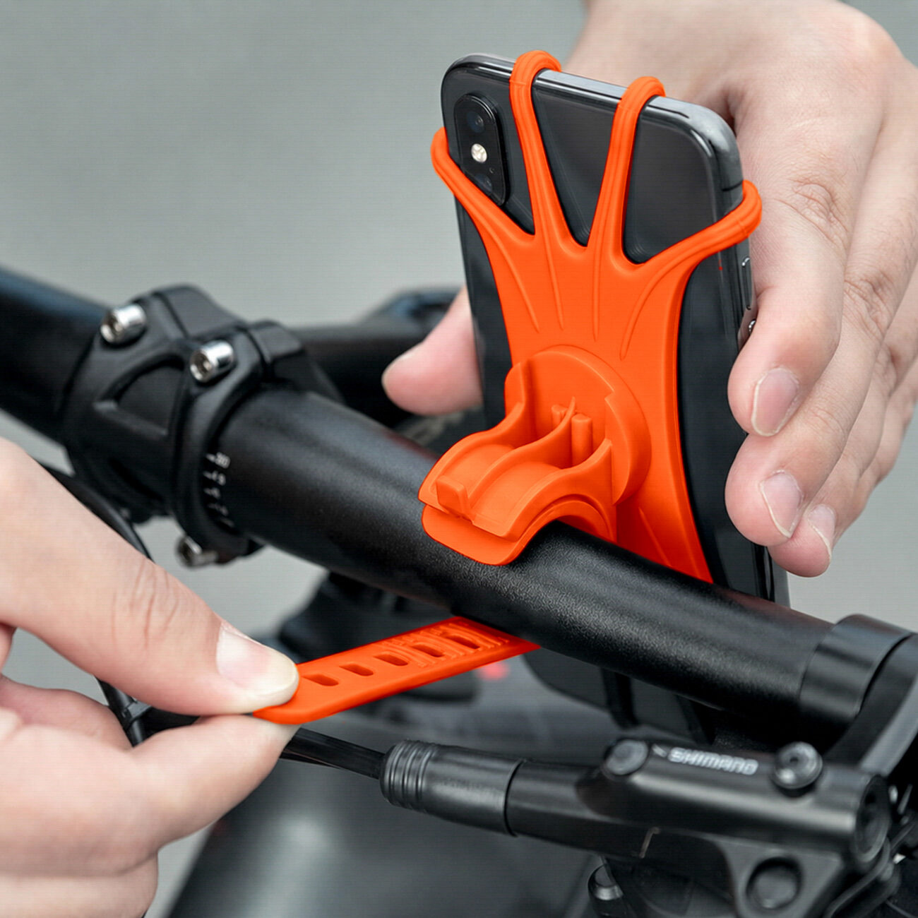 Rockbros LF436 Handlebar Clamp Phone Holder - Orange - imagine 5