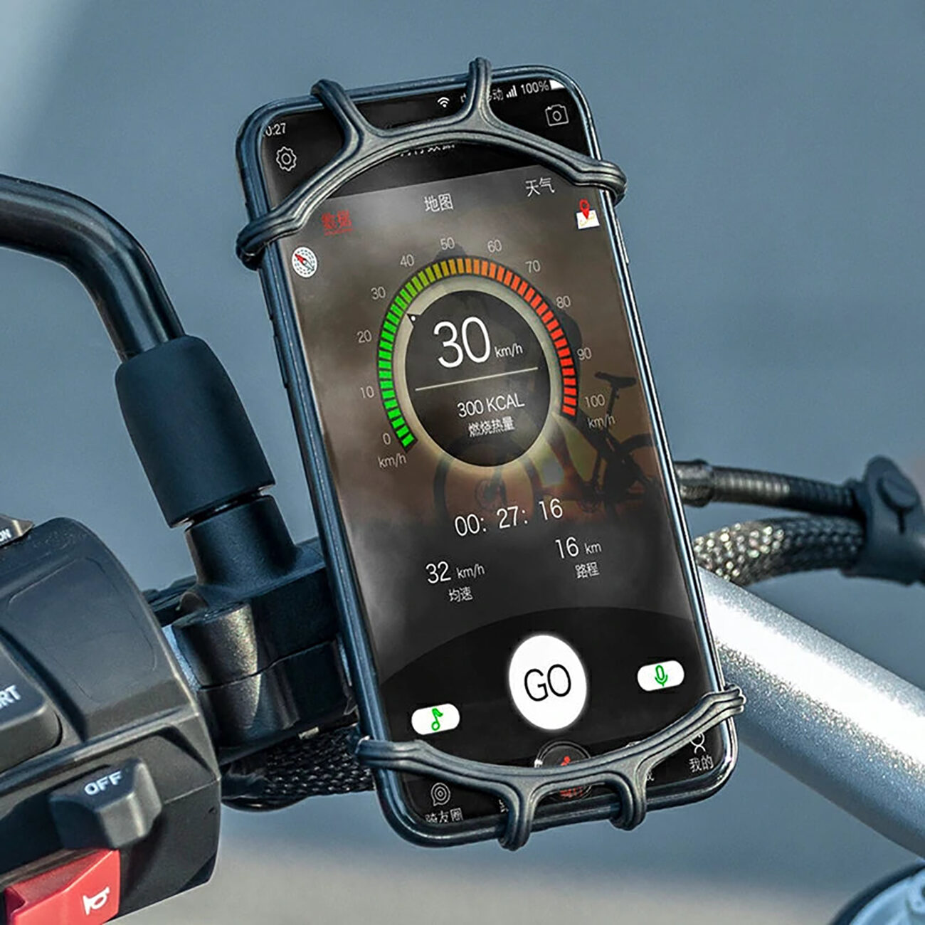 Rockbros LF436 Handlebar Clamp Phone Holder – Black - imagine 4