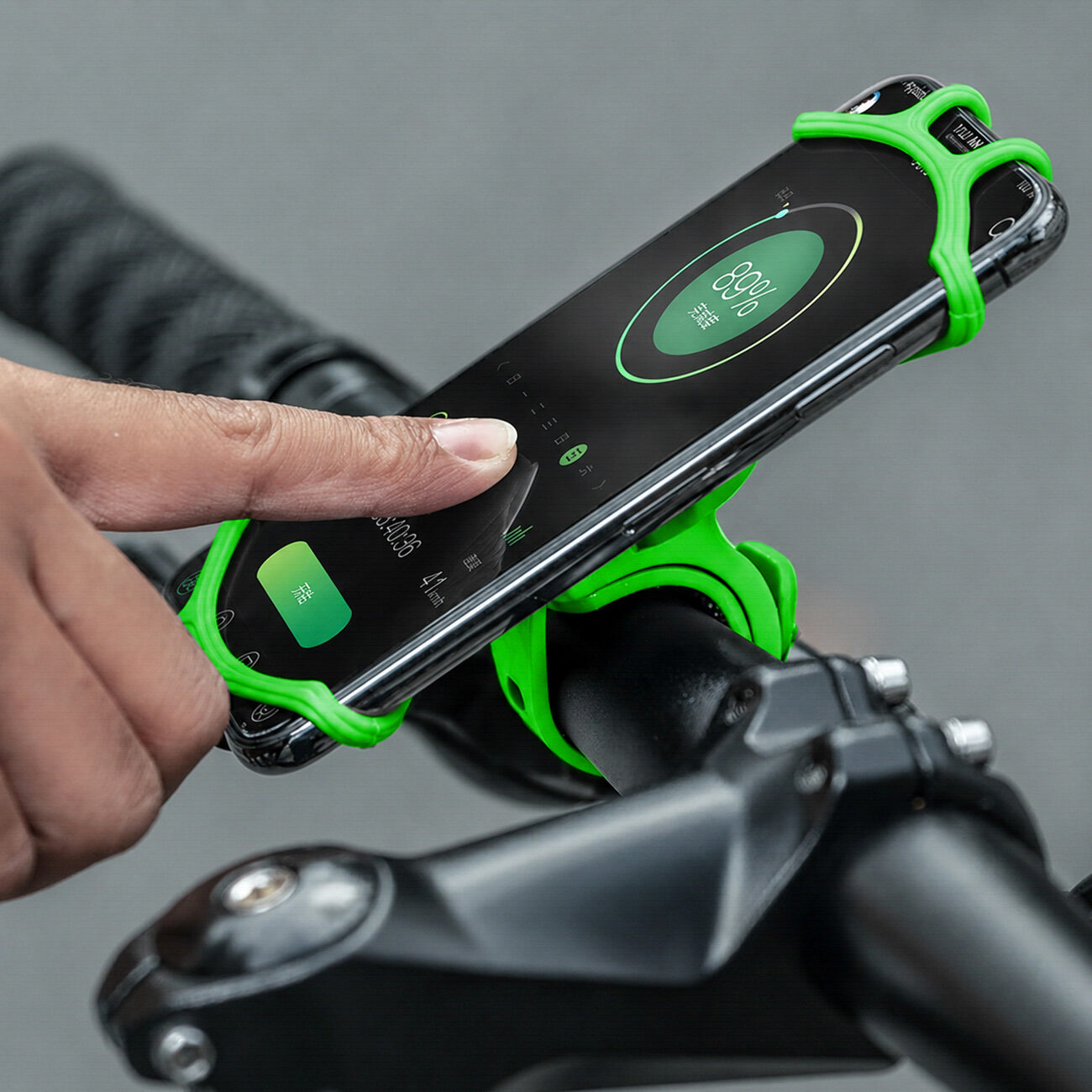 Rockbros LF436 Handlebar Clamp Phone Holder - Green - imagine 5