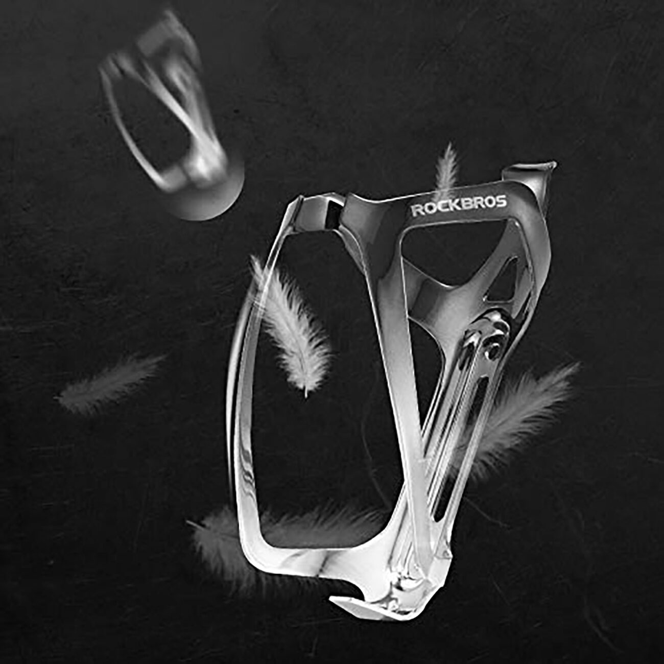 Rockbros RKL02 Aluminum Bottle Cage - Black and Silver - imagine 6