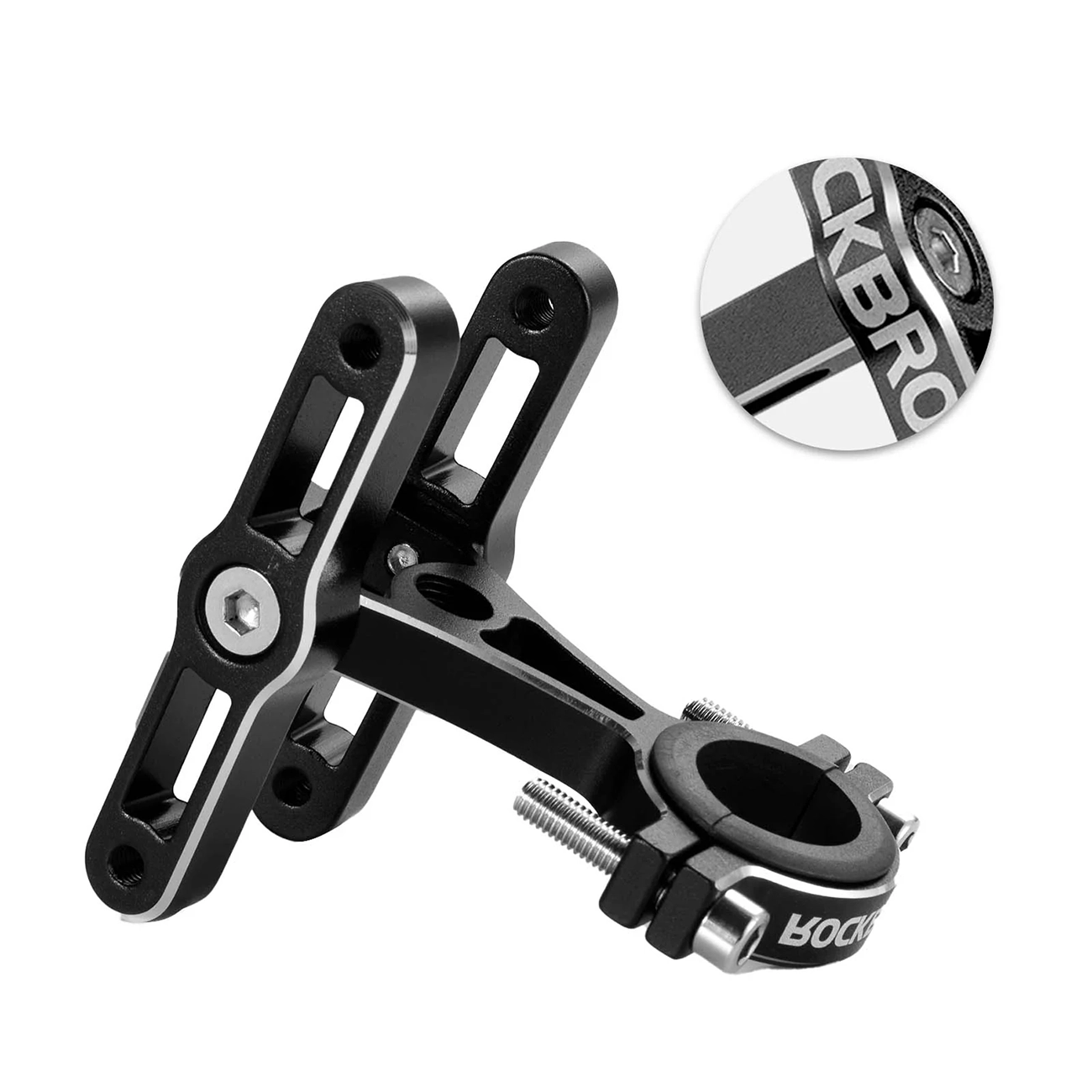 Rockbros KS-415 Aluminum Adjustable Bottle Cage Adapter - Black - imagine 7