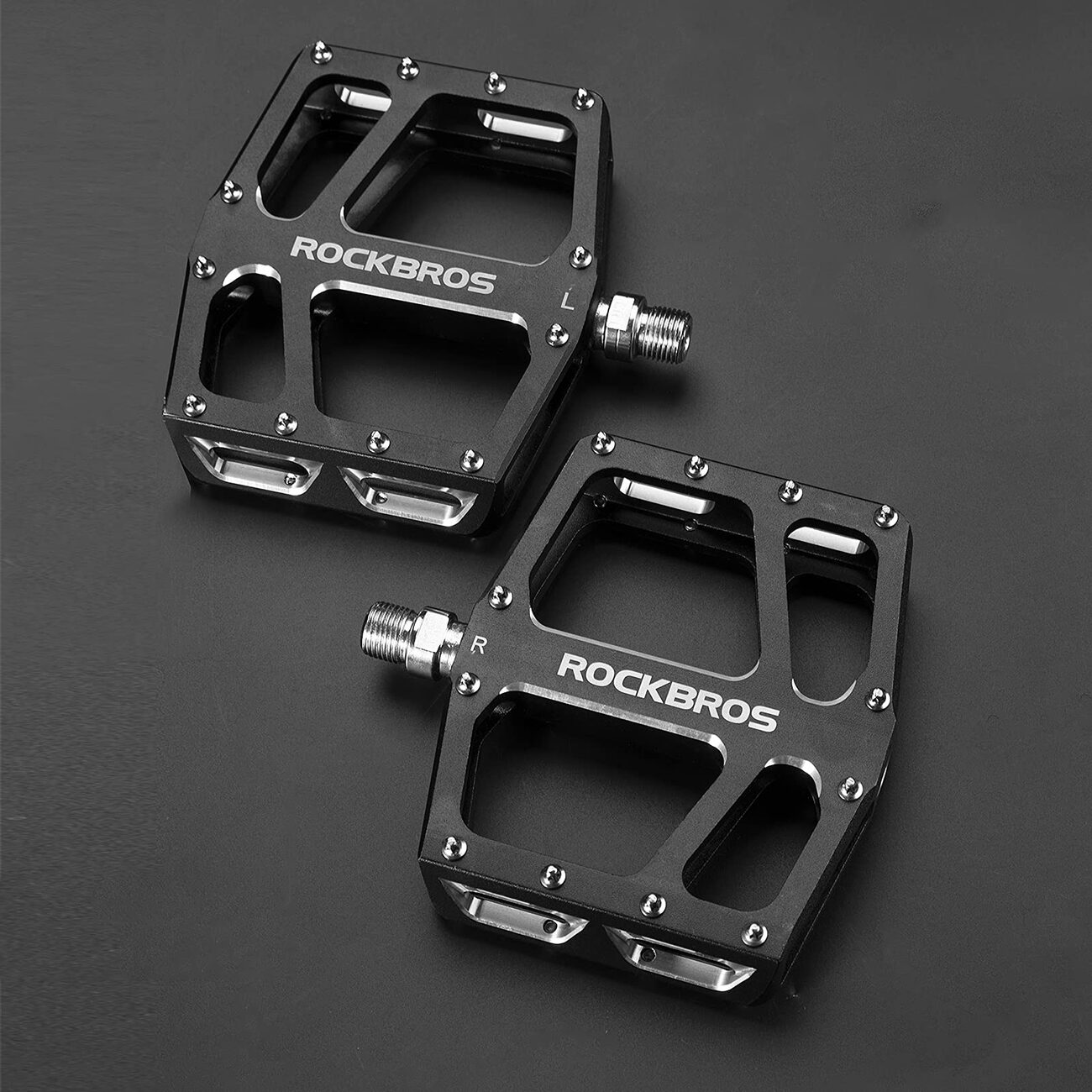 Rockbros K399-BK Wide Platform Bicycle Pedals - Black - imagine 6