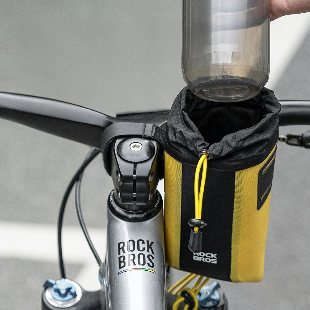 Rockbros AS-162 Waterproof Handlebar Bottle Bag - Yellow - imagine 3