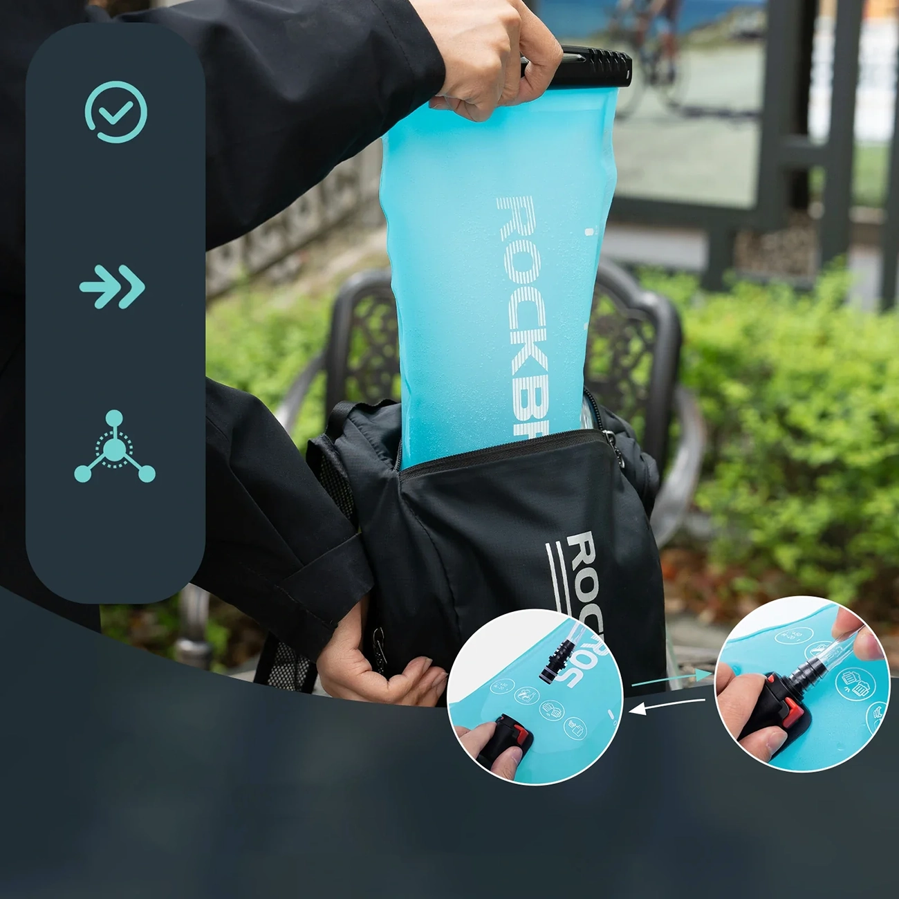 Rockbros Water Bag Sports - Blue - imagine 4