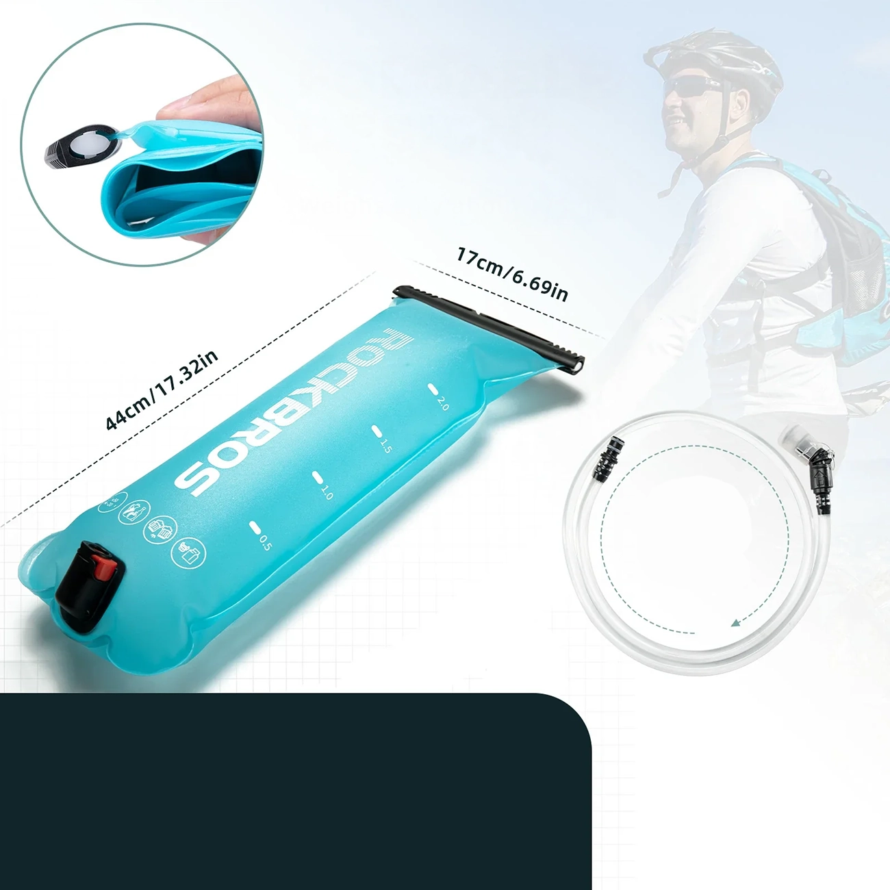Rockbros Water Bag Sports - Blue - imagine 5