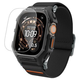 Strap Spigen Lite Fit Pro + Tempered glass na wyświetlacz na Apple Watch Ultra 49 mm - black