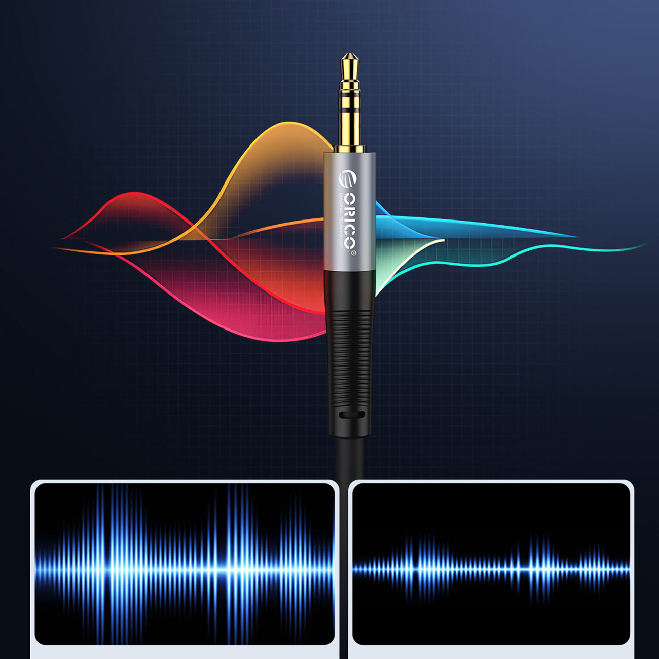 Orico AXW Mini Jack 3.5mm Male to Male Angled Audio Cable 2m - Black - imagine 4