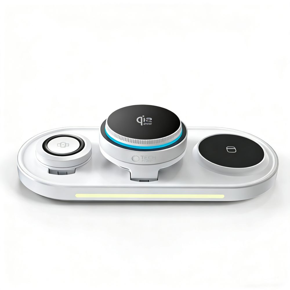 Tech-Protect A51 MagSafe 3-in-1 25W QI2.2 Wireless Charger - White - imagine 5