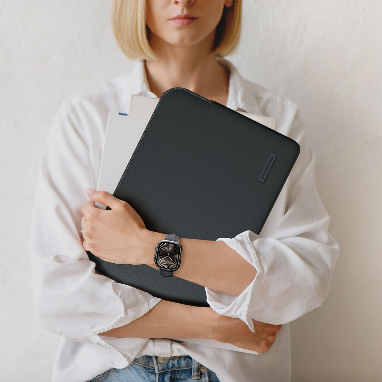 AmazingThing Minimal BasicBag Laptop Bag for MacBook Neo 13" - Black - imagine 4