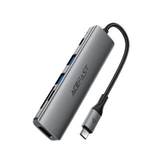 Acefast J18 USB Hub USB-C 6-in-1 HDMI 4K 60Hz PD90W Docking Station - Gray