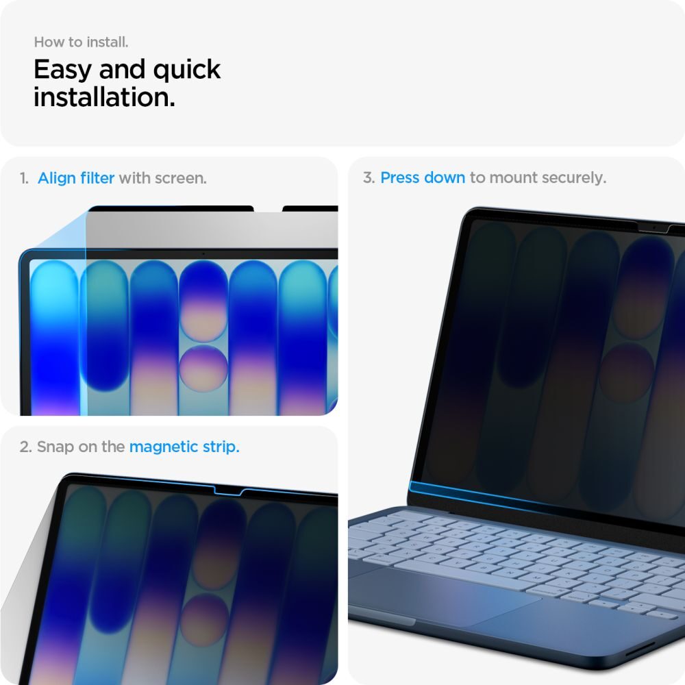Spigen SafeView Privacy Screen Protector for MacBook Neo 13" 2026 - imagine 9