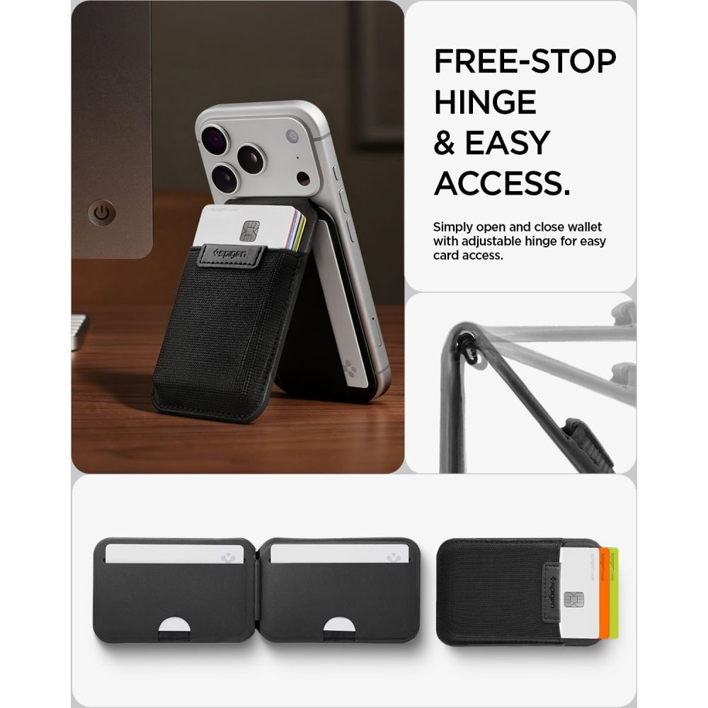 Spigen Slim Fold S314-4 MagSafe Phone Wallet - Black - imagine 10
