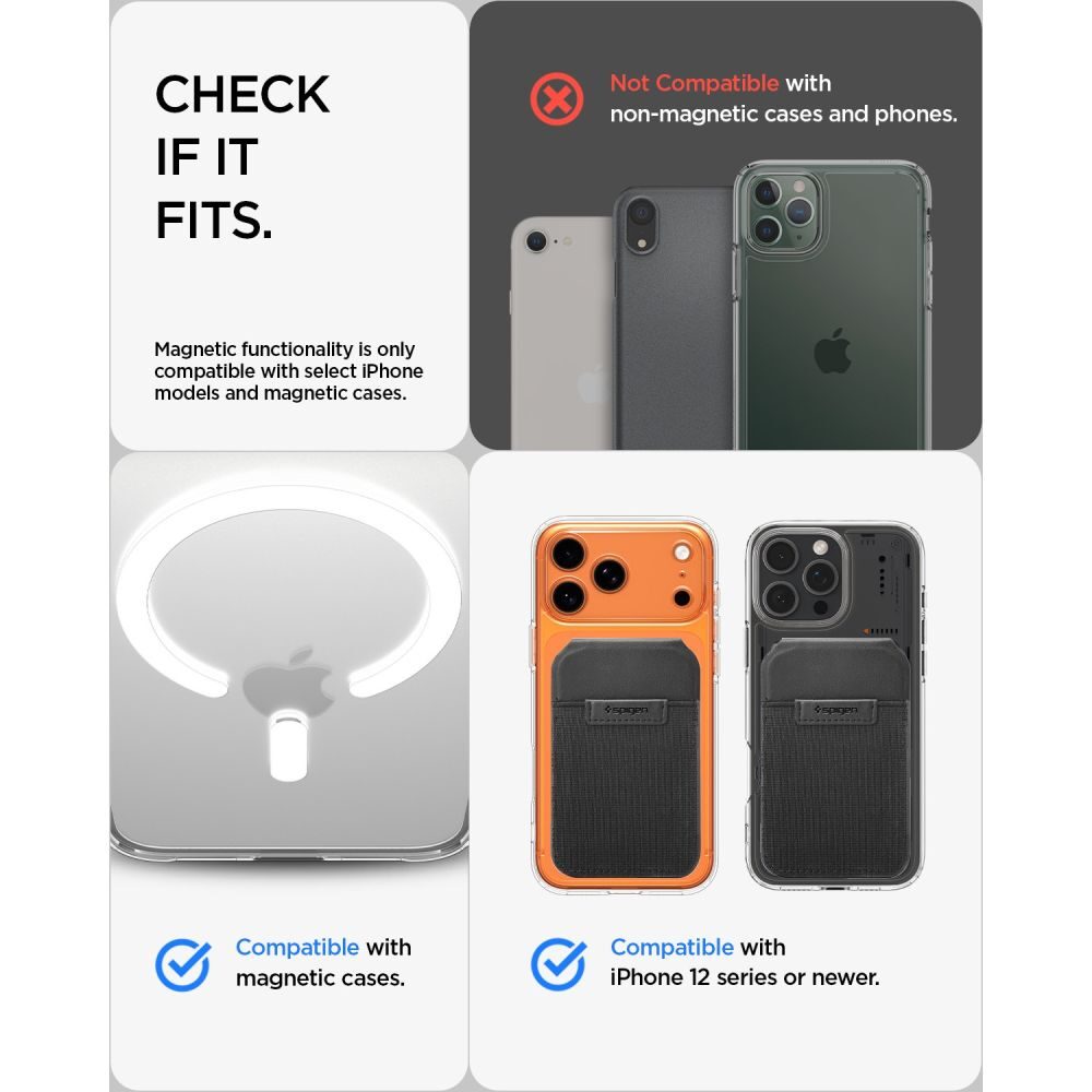 Spigen Slim Fold S314-4 MagSafe Phone Wallet - Black - imagine 8