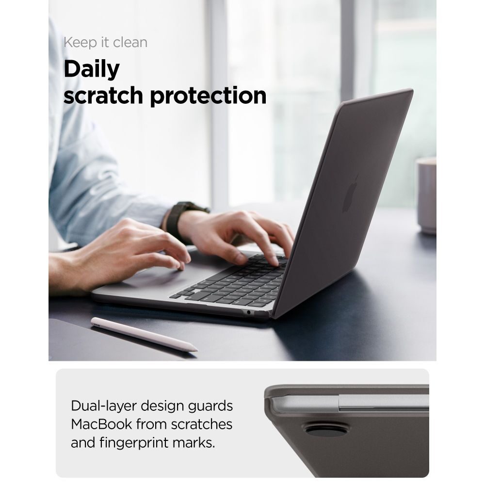 Spigen AirSkin Case for MacBook Air 13" 2023/2024/2025/2026 - Semi-Transparent - imagine 9