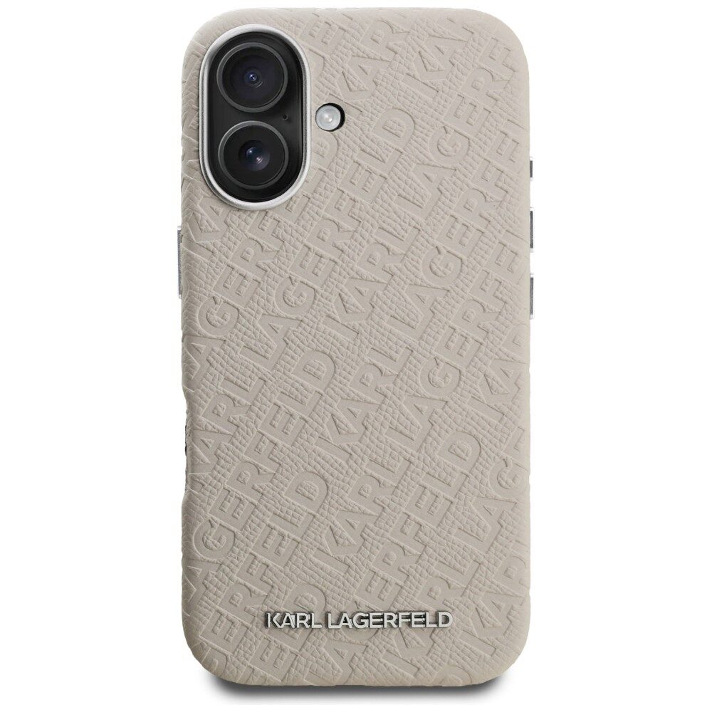 Karl Lagerfeld FW Stamped Karl MagSafe iPhone 16 Case - Beige - imagine 3