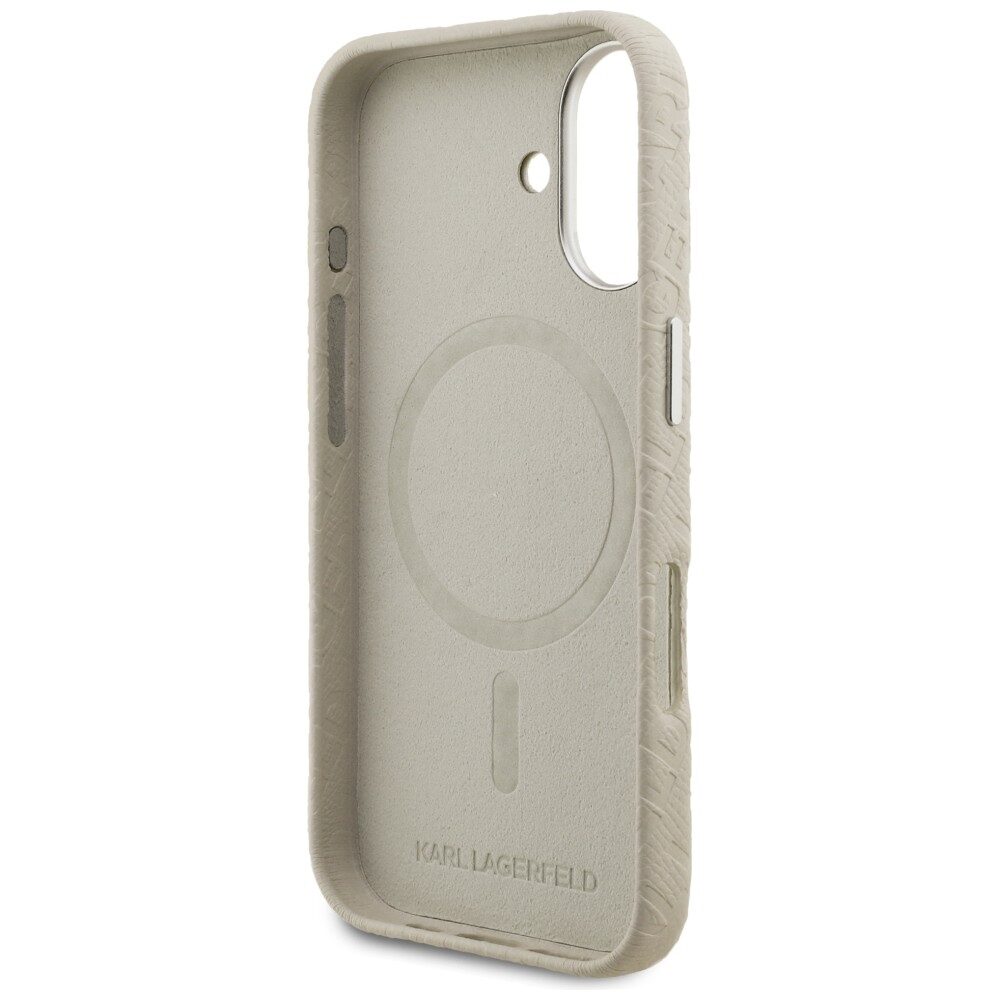 Karl Lagerfeld FW Stamped Karl MagSafe iPhone 16 Case - Beige - imagine 7