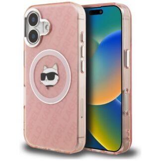 Karl Lagerfeld IML Choupette Head Logo MagSafe iPhone 16 Case - Pink