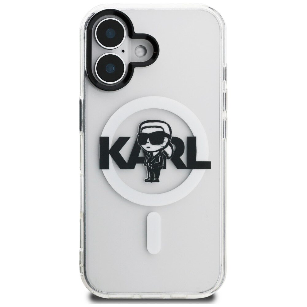 Karl Lagerfeld IML Karl Sketch Logo MagSafe Case for iPhone 16 - Clear - imagine 3