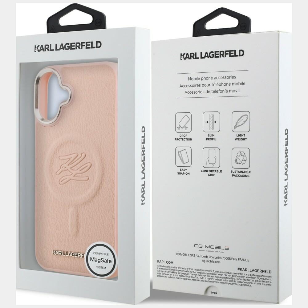 Karl Lagerfeld Initial & Metal Logo MagSafe Case for iPhone 16 Plus - Pink - imagine 8