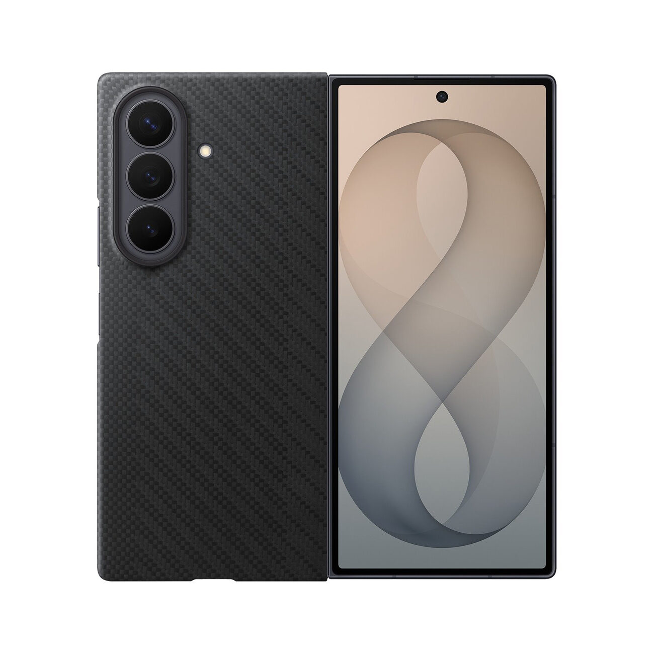 Samsung Carbon Magnet Case for Samsung Galaxy Z Fold 8 Ultra compatible with MagSafe + 2 anti-reflective films - black