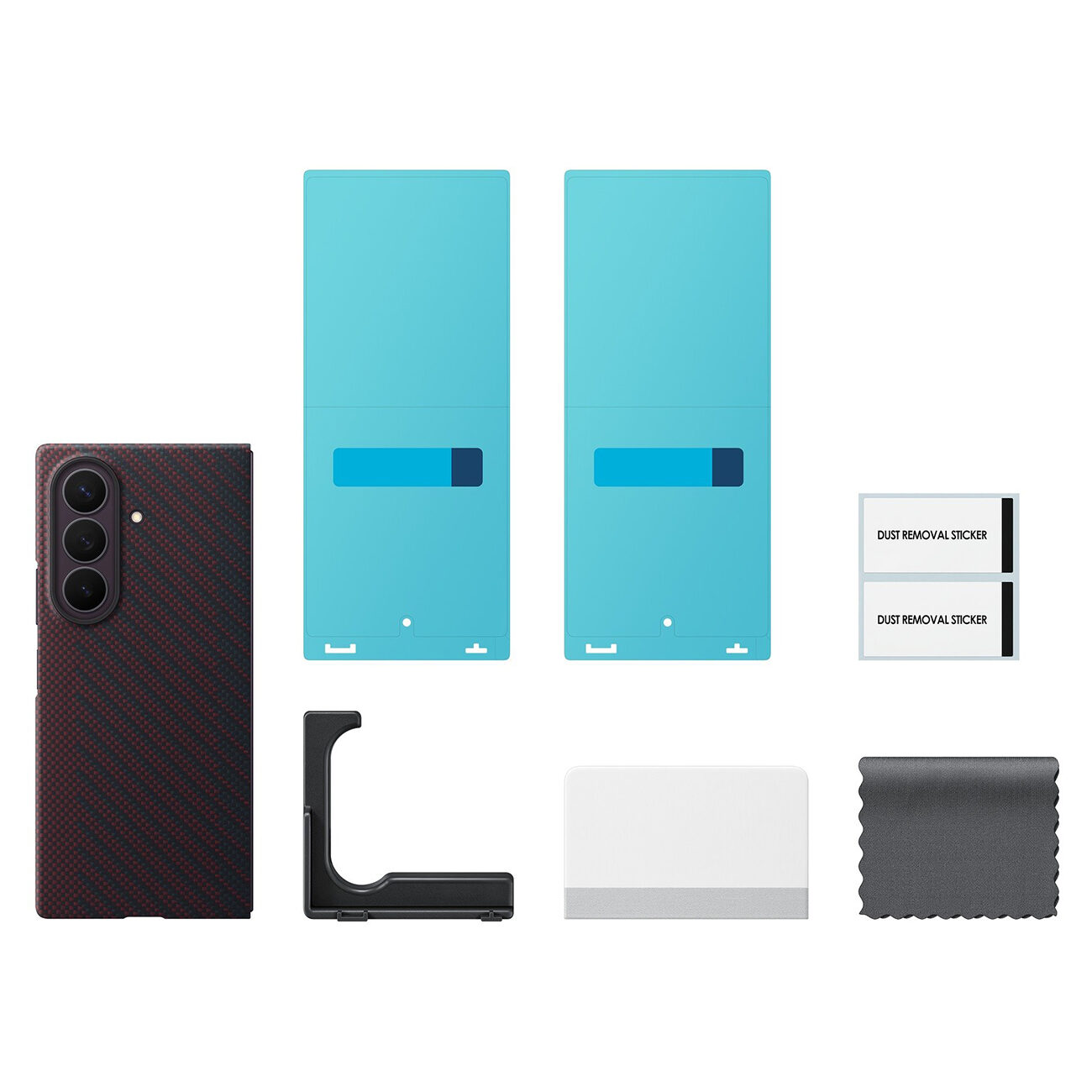 Samsung Carbon Magnet Case for Samsung Galaxy Z Fold 8 Ultra compatible with MagSafe + 2 anti-reflective films - red - imagine 5