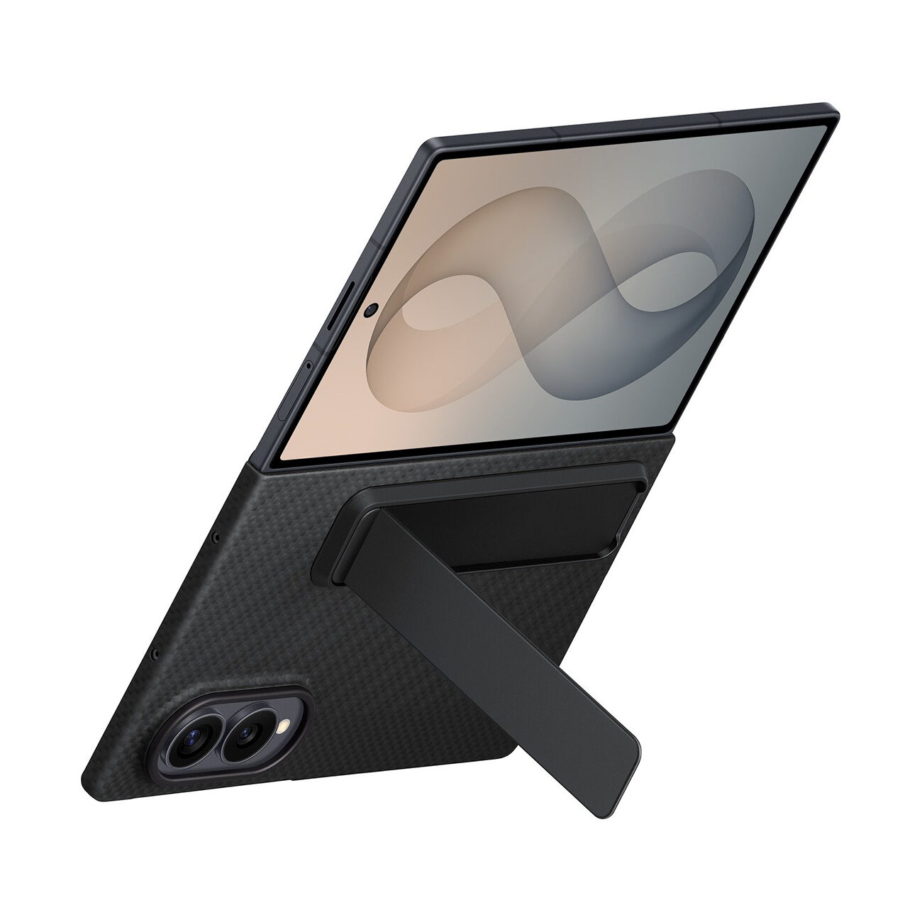 Samsung Carbon Standing Case EF-XF971SBE for Samsung Galaxy Z Fold 8 with stand + 2 anti-reflective films - black - imagine 4