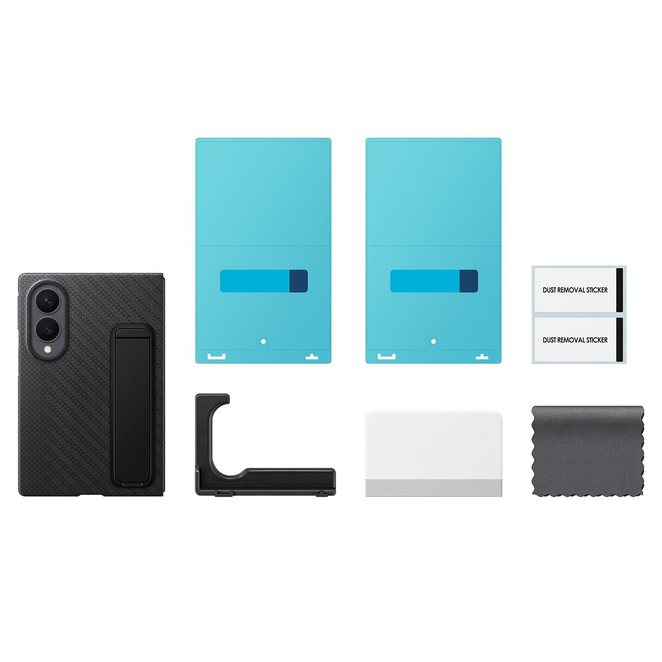 Samsung Carbon Standing Case EF-XF971SBE for Samsung Galaxy Z Fold 8 with stand + 2 anti-reflective films - black - imagine 6