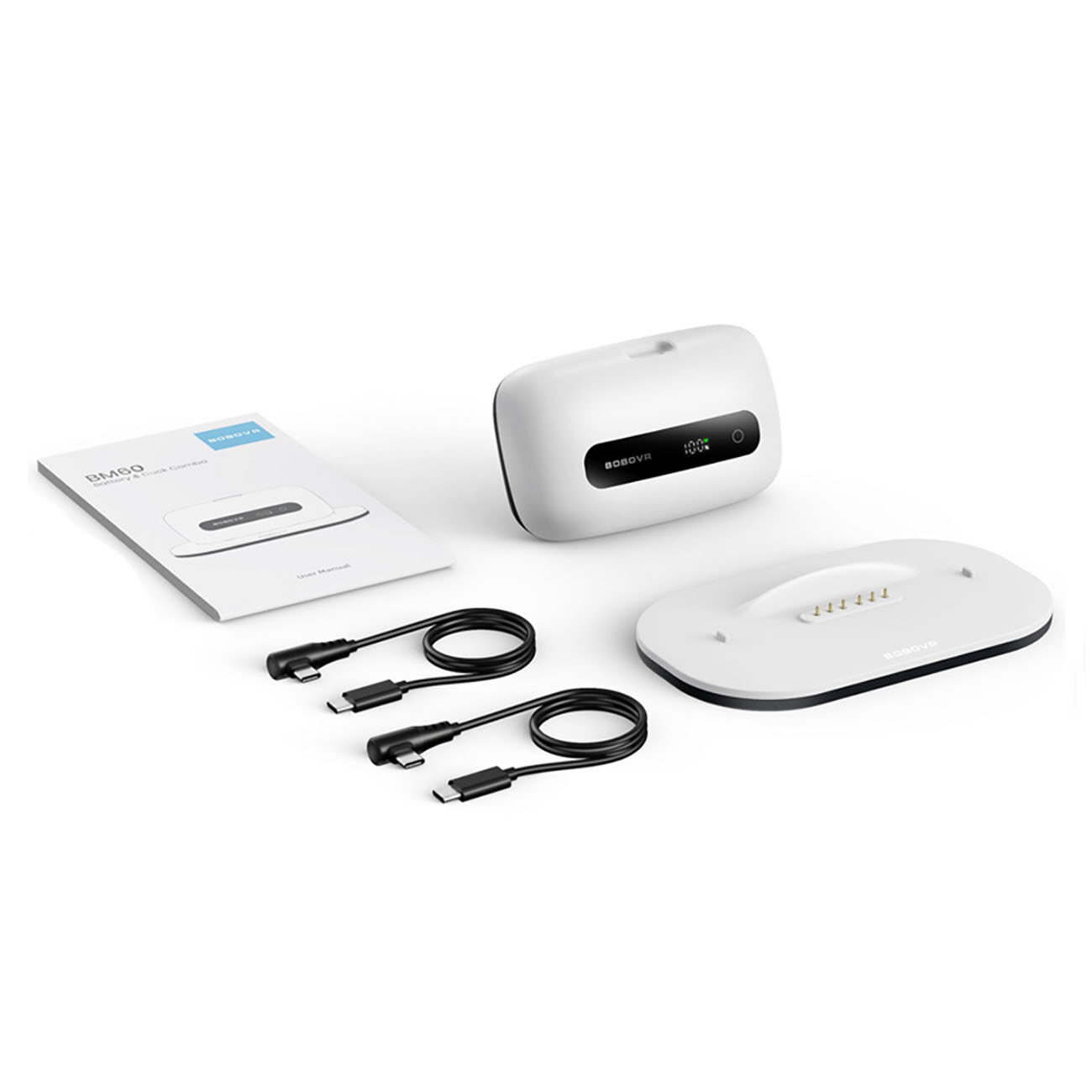 BoboVR BM60-1 6500 mAh Battery for BoboVR M3 Pro+ and BoboVR M3 with Charging Station - White - imagine 6