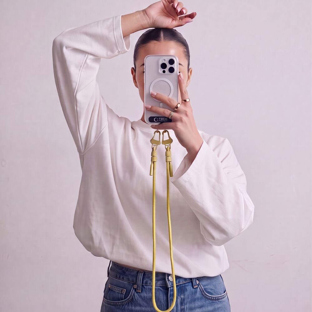 Tech-Protect C5SD Rope CrossBody Phone Lanyard - Yellow - imagine 3