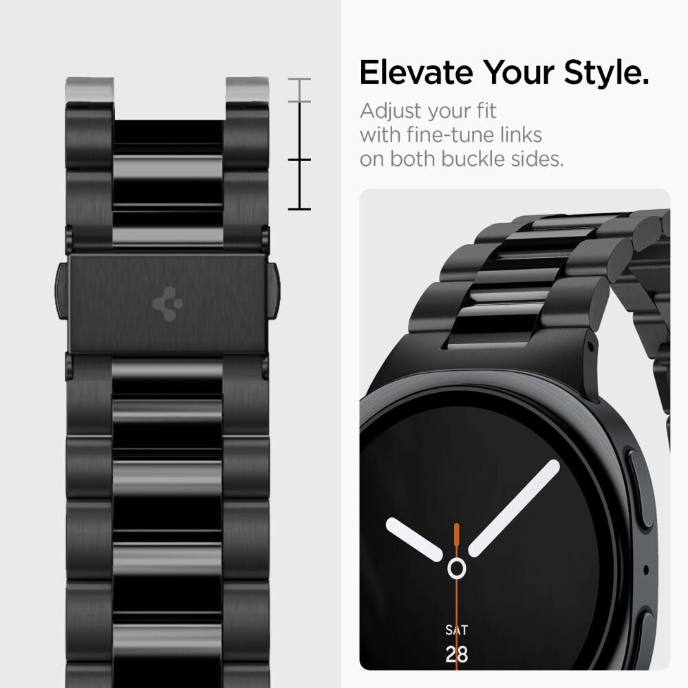 Spigen Modern Fit Band 316L Bracelet for Samsung Galaxy Watch 40/44/46 mm - Black - imagine 10