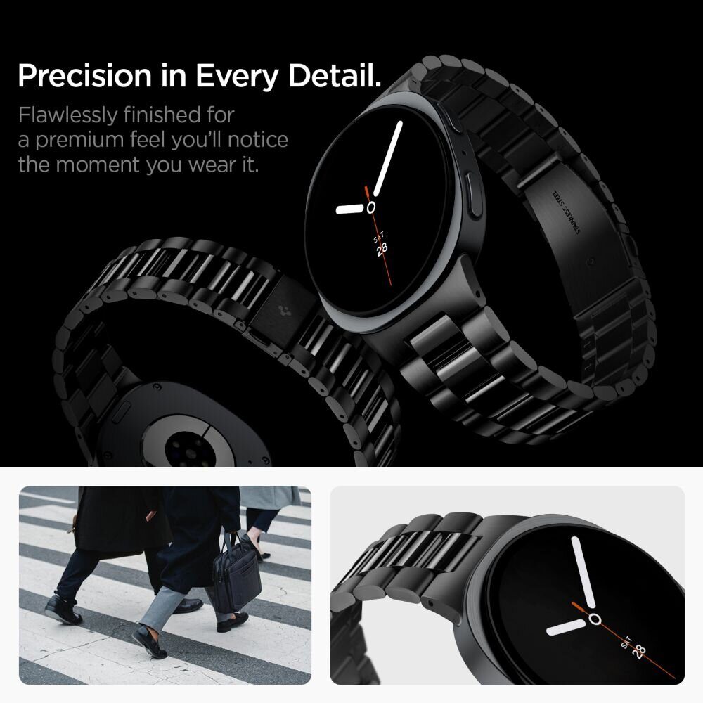 Spigen Modern Fit Band 316L Bracelet for Samsung Galaxy Watch 40/44/46 mm - Black - imagine 7