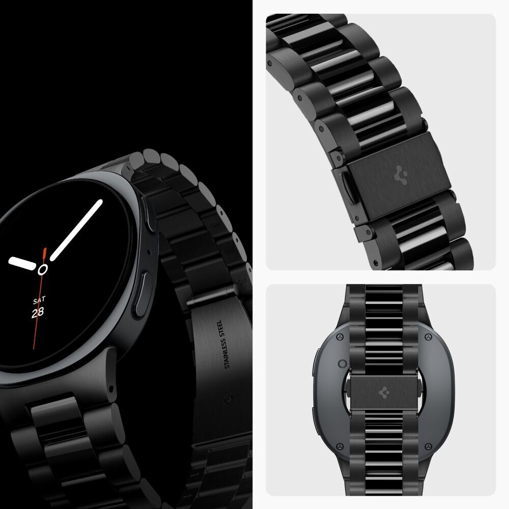 Spigen Modern Fit Band 316L Bracelet for Samsung Galaxy Watch 40/44/46 mm - Black - imagine 8