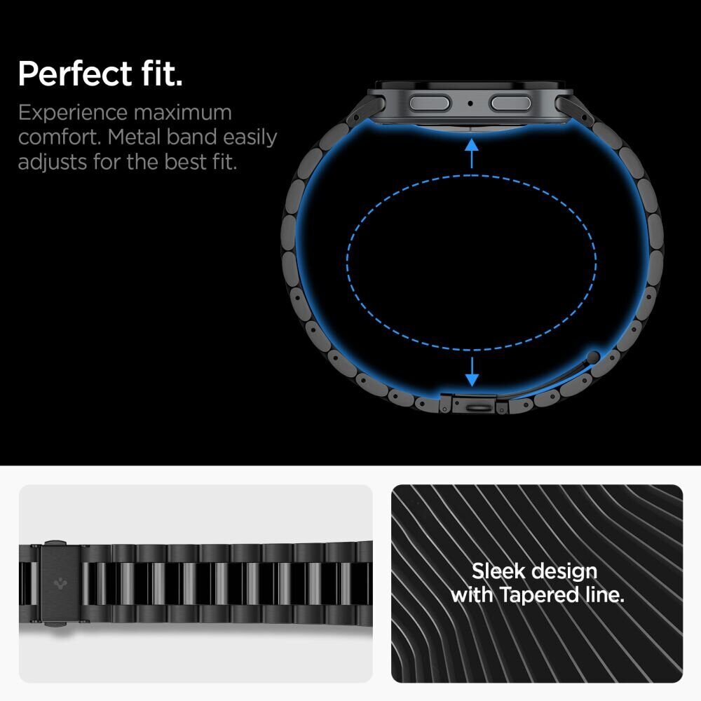Spigen Modern Fit Band 316L Bracelet for Samsung Galaxy Watch 40/44/46 mm - Black - imagine 9