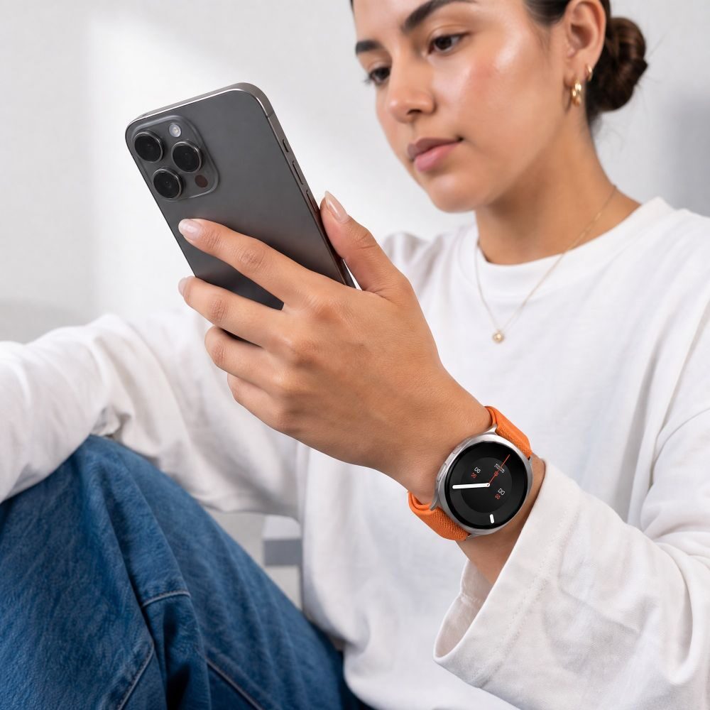Tech-Protect Nylon Clasp Strap for Samsung Galaxy Watch 40/44/46 mm - Orange - imagine 3