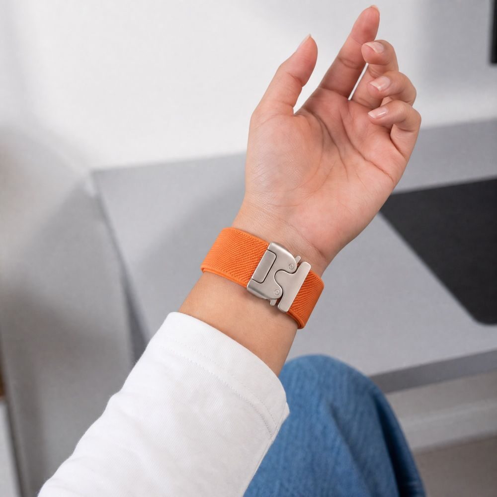 Tech-Protect Nylon Clasp Strap for Samsung Galaxy Watch 40/44/46 mm - Orange - imagine 4