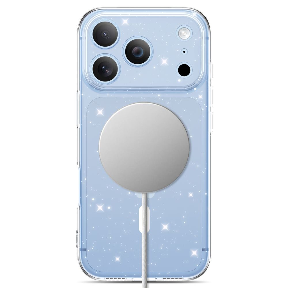 Tech-Protect FlexAir MagSafe iPhone 17 Pro / 18 Pro Case - Clear Glitter - imagine 3