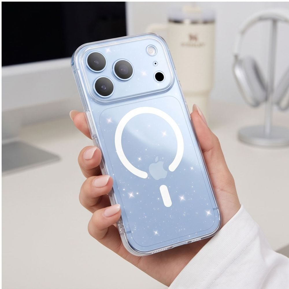 Tech-Protect FlexAir MagSafe iPhone 17 Pro / 18 Pro Case - Clear Glitter - imagine 7